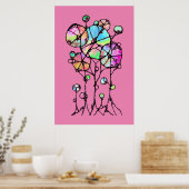 Handmalerei - Abstrakte Baumgruppe 3 Poster (Küche)