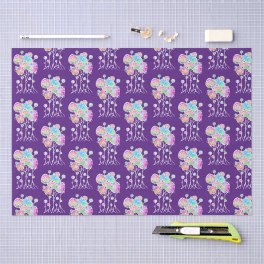 Handmalerei - Abstrakte Baumgruppe 4 Seidenpapier (Handwerk)