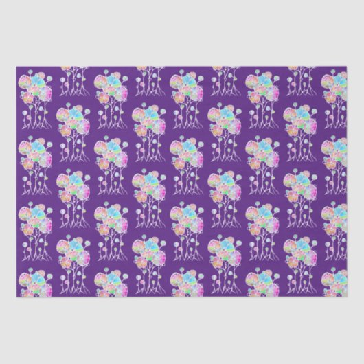 Handmalerei - Abstrakte Baumgruppe 4 Seidenpapier (Vorderseite)