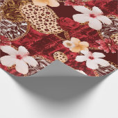 Handmalerei Abstrakte Wasserfarbe Leopard Zebra an Geschenkpapier (Ecke)