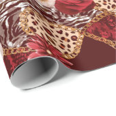 Handmalerei Abstrakte Wasserfarbe Leopard Zebra an Geschenkpapier (Rolleneckpunkt)
