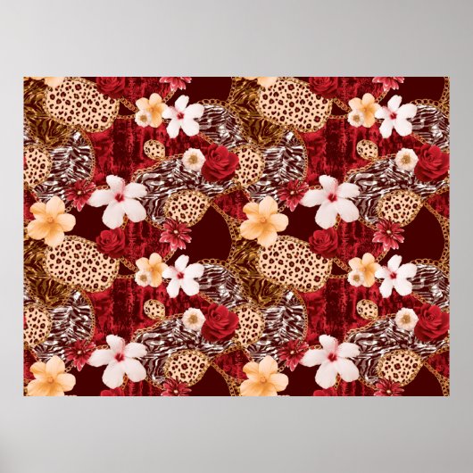 Handmalerei Abstrakte Wasserfarbe Leopard Zebra an Poster (Vorne)