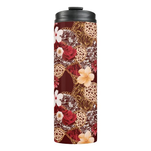 Handmalerei Abstrakte Wasserfarbe Leopard Zebra an Thermosbecher (Vorderseite)