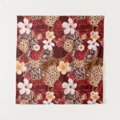 Handmalerei Abstrakte Wasserfarbe Leopard Zebra an Wandteppich (Vorderseite (Horizontal))