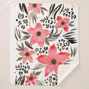 Handmalerei Abstrakte Wasserfarbe Tropische Exotik Sherpadecke