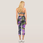 Handmalerei Aquarell Vollmond Nachtgarten Capri Leggings (Rückseite)