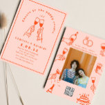 Handmalerei Retro Moderne Hochzeit Einladung<br><div class="desc">Handmalerei Retro Moderne Hochzeit</div>