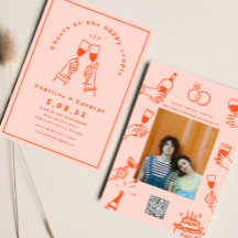 Handmalerei Retro Moderne Hochzeit