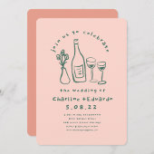 Handmalerei Retro Moderne Hochzeit Einladung