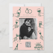 Handmalerei Retro Moderne Hochzeit Einladung (Rückseite)