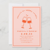 Handmalerei Retro Moderne Hochzeit Einladung (Vorderseite)