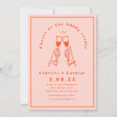 Handmalerei Retro Moderne Hochzeit Einladung (Vorderseite)