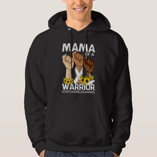 Handmama eines Warrior Postpartum Depression Aware Hoodie (Vorderseite)