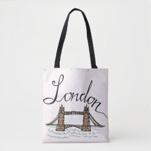 Handmit buchstaben gekennzeichnete London-Brücke Tasche