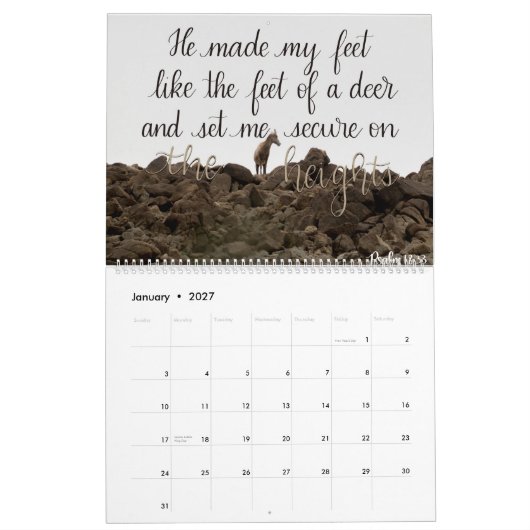 Handmit buchstaben gekennzeichneter Kalender des (Jan 2027)