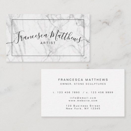 Handmit buchstaben gekennzeichneter visitenkarte (Vorne/Hinten)