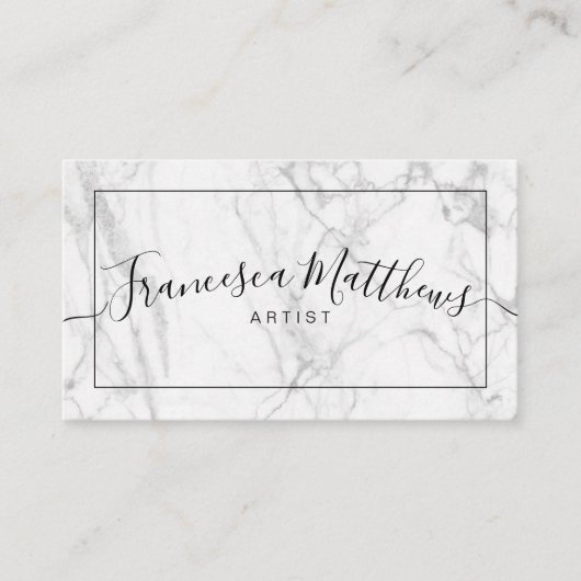 Handmit buchstaben gekennzeichneter visitenkarte (Vorderseite)