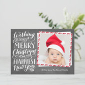 Handmit buchstaben gekennzeichnetes frohe feiertagskarte (Stehend Vorderseite)