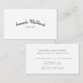 Handmit buchstaben gekennzeichnetes visitenkarte (Vorne/Hinten)