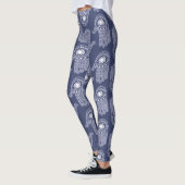 Handmuster Blau & Weiß Hamsa / Augenschutz Leggings (Links)