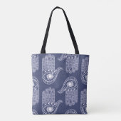 Handmuster Blau & Weiß Hamsa / Augenschutz Tasche (Rückseite)