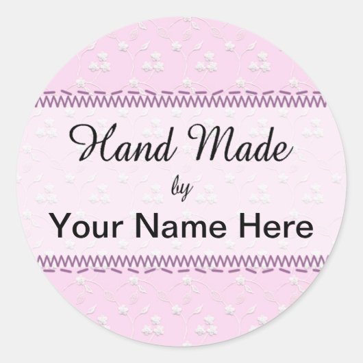 Handnähaufkleber Runder Aufkleber (Vorderseite)