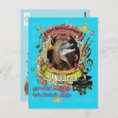 Handolphin Funny Dolphin Animal Composer Händel Postkarte (Vorne/Hinten)