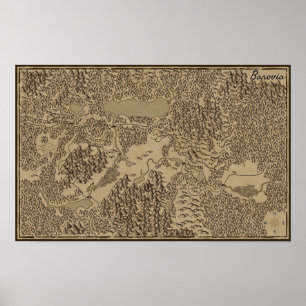 Handout-Karte von Barovia (Fluch der Straße) Poster