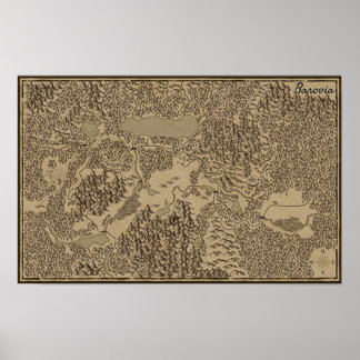 Handout-Karte von Barovia (Fluch der Straße) Poster