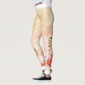 HANDPAINIERTE BLUME DRUCKTE LEGGINGS IN GELB (Links)
