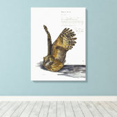 Handpaint gefährdete Owl Print-Leinwand Leinwanddruck (Insitu (Holzboden))