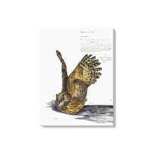 Handpaint gefährdete Owl Print-Leinwand