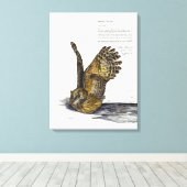 Handpaint gefährdete Owl Print-Leinwand Leinwanddruck (Insitu (Holzboden))