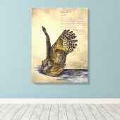 Handpaint gefährdete Owl Print-Leinwand Leinwanddruck (Insitu (Holzboden))