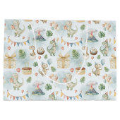 HandPainted Birthday Dinos Custom Large Gift Bag Große Geschenktüte (Rückseite)