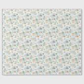 HandPainted Birthday Dinos Wrapping Paper Roll Geschenkpapier (Flach)