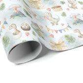 HandPainted Birthday Dinos Wrapping Paper Roll Geschenkpapier (Rolleneckpunkt)