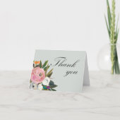 Handpainted Floral 100th Birthday Party   Dankeskarte (Vorderseite)