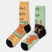 Handpainted Halloween Ghouls and Goblins PHOTO Socken (Linkes Detail)