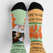 Handpainted Halloween Ghouls and Goblins PHOTO Socken (Oben)