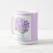 Handpainted Loose Watercolor Lavender Floral MOM Kaffeetasse (Vorderseite Links)