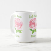 Handpainted Loose Watercolor Rose Floral NAME Kaffeetasse (Vorderseite Links)