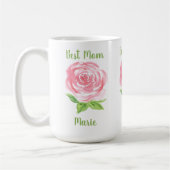 Handpainted Loose Watercolor Rose Floral NAME Kaffeetasse (Links)