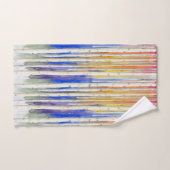 Handpainted rainbow sunset birch watercolor forest badhandtuch set (Handtuch)