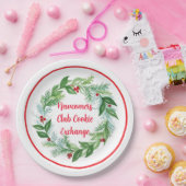 Handpainted Watercolor Christmas Holiday Wreath Pappteller (Party)