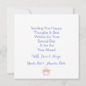 Handpainted Watercolor Floral BIRTHDAY Cake CARD (Rückseite)