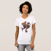 Handpainted watercolor mermaid on seahorse Tshirt (Vorne ganz)