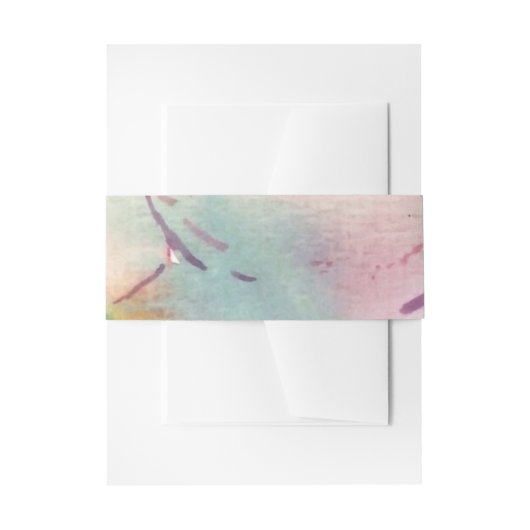 Handpainted watercolour Belizean hibiscus Einladungsbanderole (Vorderseite Beispiel)