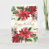 Handpainted Watercolour Poinsettas Karte (Vorderseite)