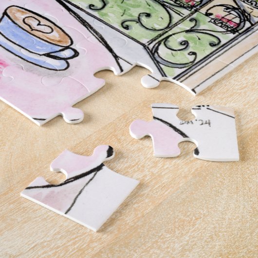 Handpainted Whimsical Paris and Eiffel Tower Puzzle (Seite)